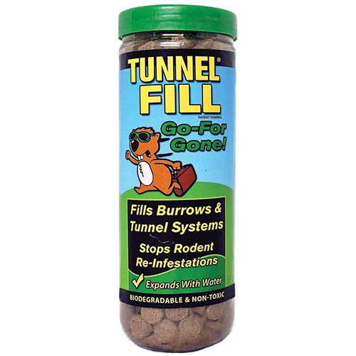 expanding tunnel fill for groundhog and gopher burrows and tunnels