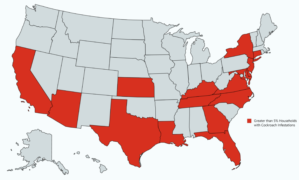 cockroach infestations by state